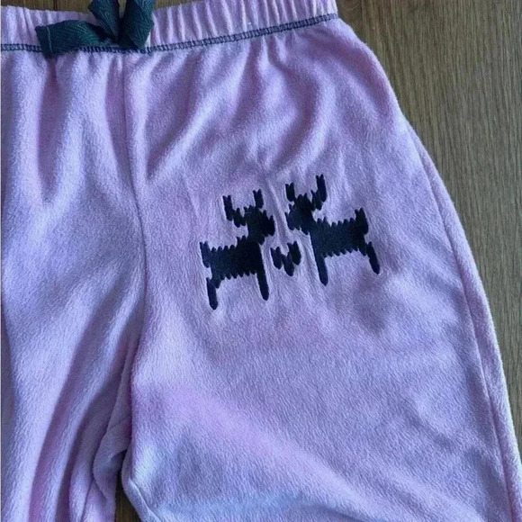 Kids Pink Fleece elastic waist pants - Picture 4 of 6